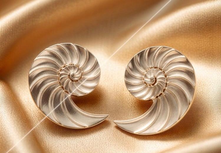 Pendientes plateados en forma de espiral