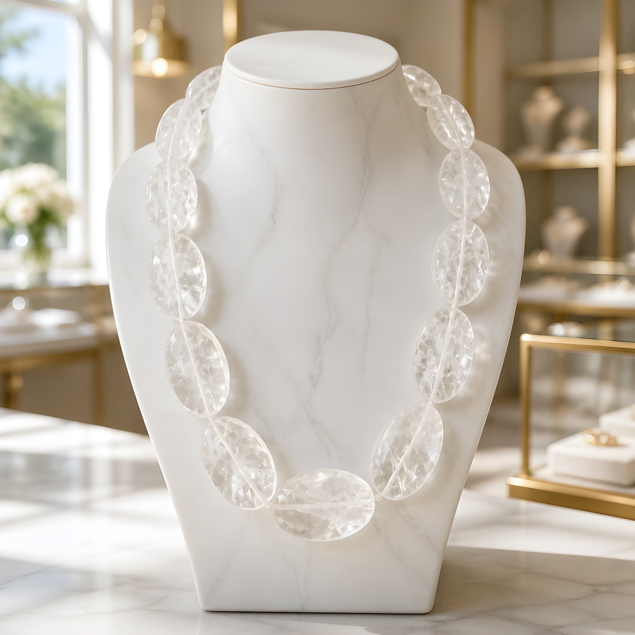 Collar de cuarzo blanco